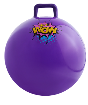 Фитбол детский с ручкой GB-411 антивзрыв, 650 гр, фиолетовый, 55 см